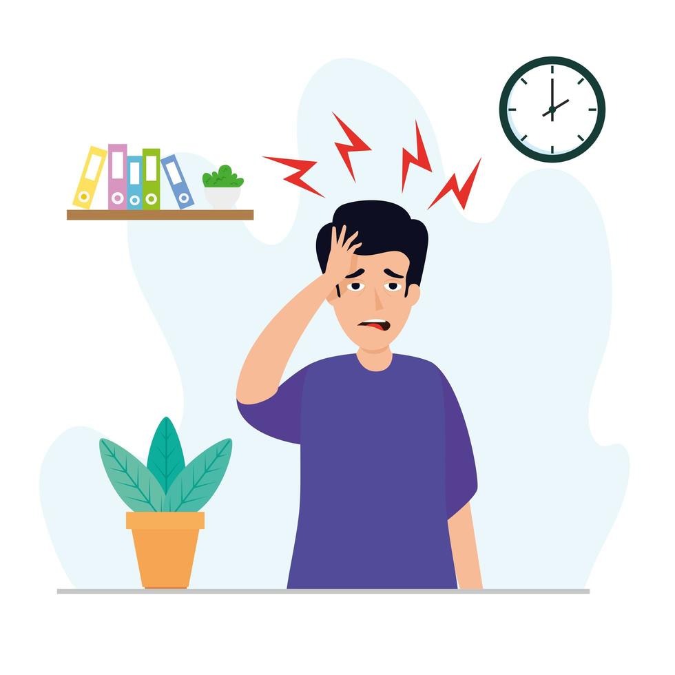 man with stress attack icon free
